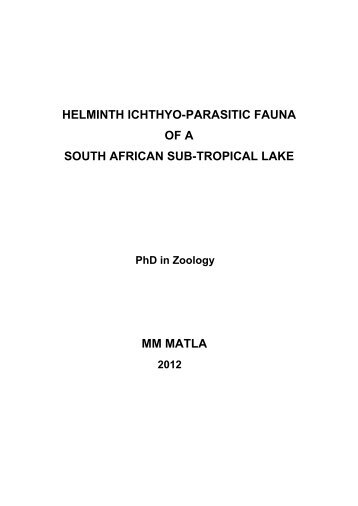 helminth ichthyo-parasitic fauna of a south african sub-tropical lake ...