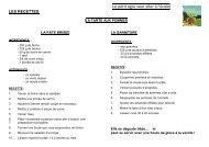 fiches des recettes