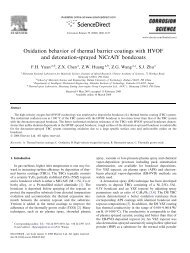 Oxidation behavior of thermal barrier coatings with HVOF and ...