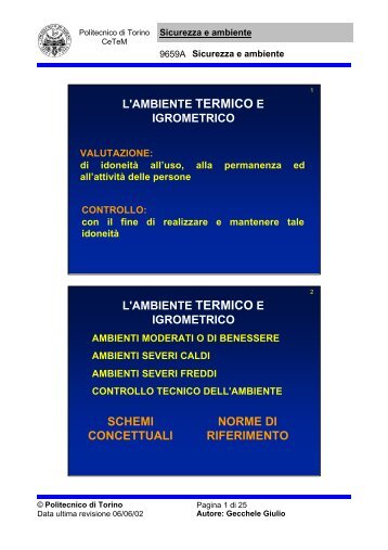 Lezioni 8-9 - Corsi di Laurea a Distanza - Politecnico di Torino