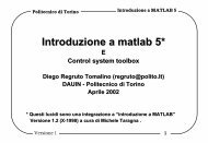 matlab 5 - Corsi di Laurea a Distanza - Politecnico di Torino