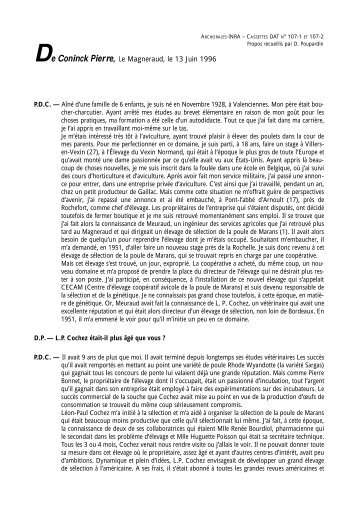 De Coninck Pierre, Le Magneraud, le 13 Juin 1996 - Inra