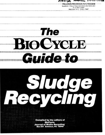 The Biocycle Guide to Sludge Recycling - infoHouse