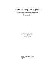 Modern Computer Algebra - b-it cosec - Universität Bonn