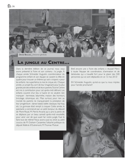 JUIN 2012 - Centre Communautaire de Loisir de la Côte-des-Neiges