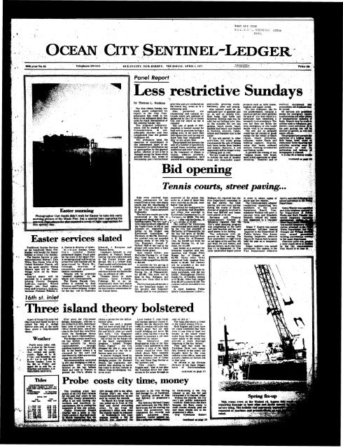 Less restrictive Sundays - On-Line Newspaper Archives of Ocean City