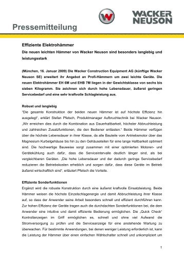 Pressemitteilung - EH6 und EHB 7 - PDF 33 KB - Wacker Neuson SE