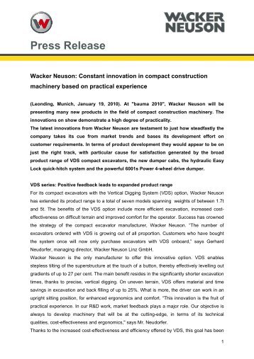 Press Release - Wacker Neuson SE