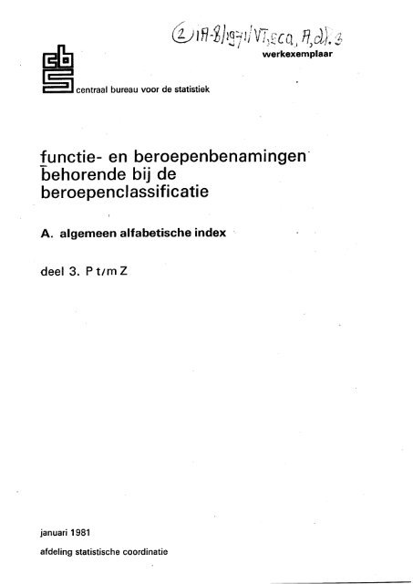 A. Algemeen alfabetische index: deel 3. P t/m Z [pdf]