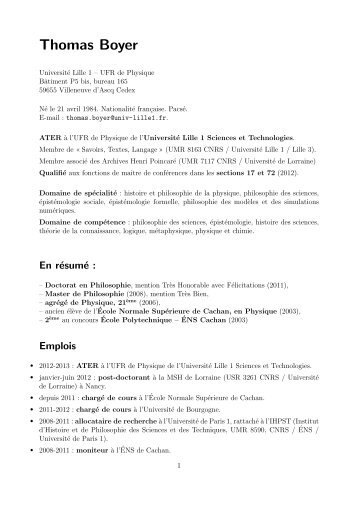 CV complet (pdf) - Archives Henri Poincaré