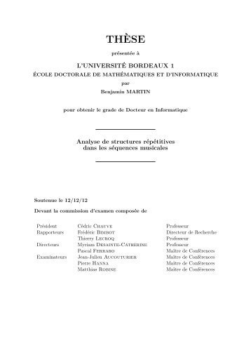 Analyse de structures répétitives dans les séquences musicales