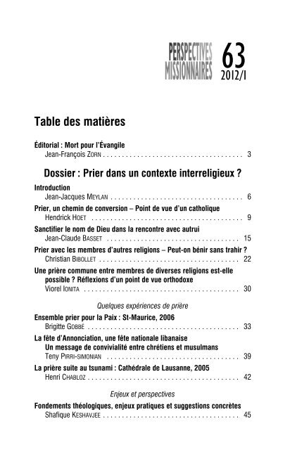 Table des matières - AFOM