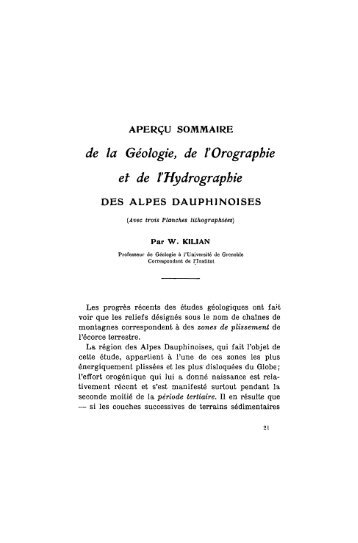 de la Géologie, de l'Orographie et de l'Hydrographie - Revue de ...