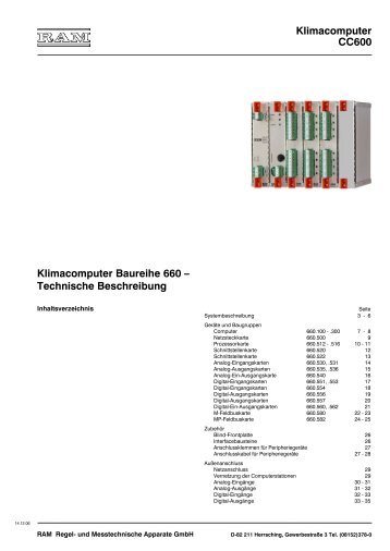 Klimacomputer Baureihe 660 – Technische ... - ANDO Technik GmbH