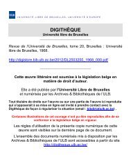 DIGITHÈQUE - Université Libre de Bruxelles