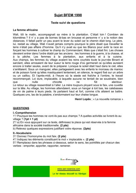 sujet de dissertation bfem sujet de dissertation bfem