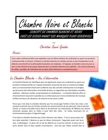 Article : Chambre noire et blanche