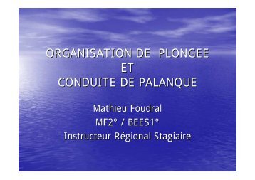 ORGANISATION DE PLONGEE ET CONDUITE ... - Jacquet Stephan