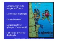 • L'organisation de la plongée en France • Les niveaux de plongée ...