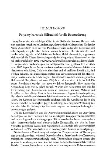 Polyacrylharze als Hilfsmittel für die Restaurierung - IADA