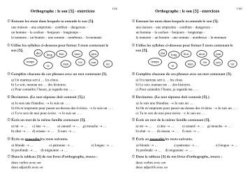 Orthographe : le son [I] - exercices Orthographe : le son [I] - exercices