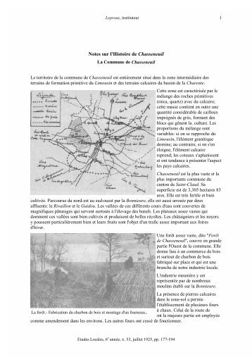 Notes sur l'Histoire de Chasseneuil - andre j balout, conception de ...