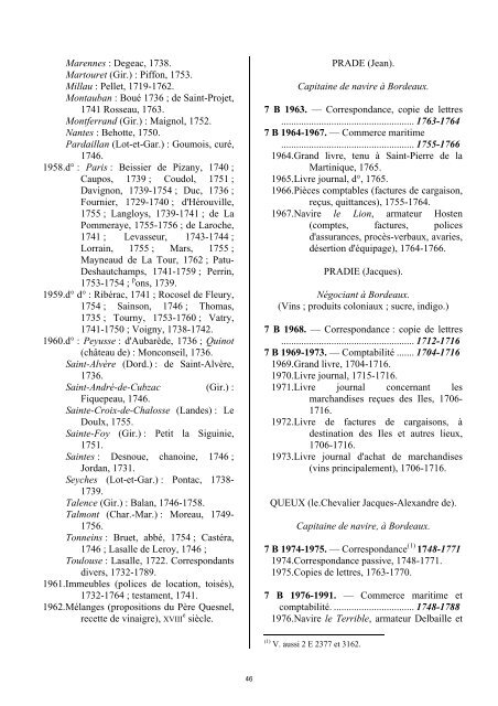 fonds des négociants - Archives départementales de la Gironde