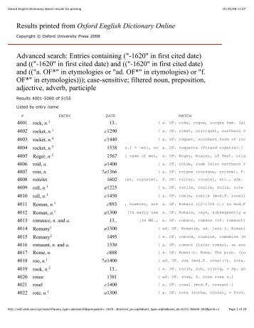 Oxford English Dictionary Search results for printing