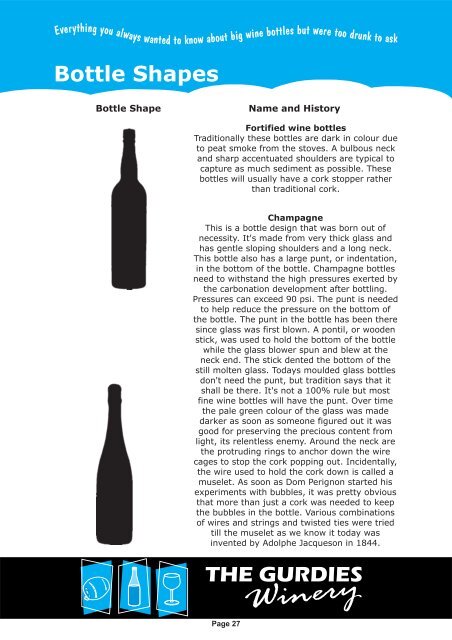 Big Wine Bottle History (PDF) - Living the dream, what it is really like ...