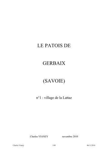 LE PATOIS DE GERBAIX (SAVOIE) - patois savoyard du Petit-Bugey