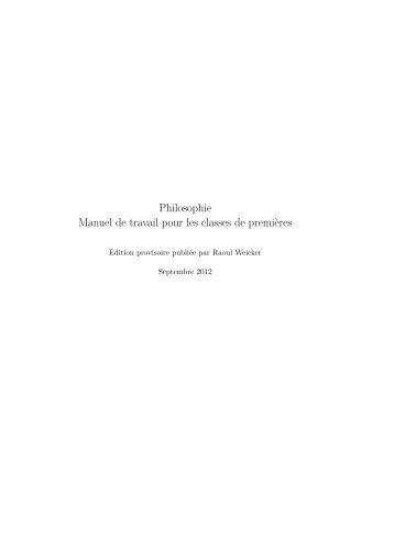 Philosophie Manuel de travail pour les classes de ... - Uploads