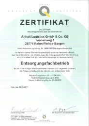 ZERTIFIKAT - Anhalt Logistics GmbH & Co. KG