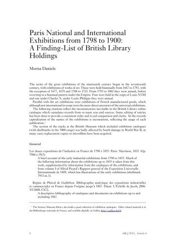 Paris National and International Exhibitions from ... - British Library