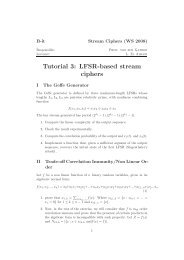 Tutorial 3: LFSR-based stream ciphers - b-it cosec