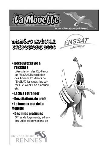 Numéro Spécial Entretiens 2006 - Intranet - Enssat