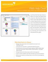 Datasheet: Web Help Desk - SolarWinds