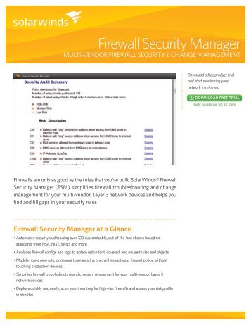 Firewall Security Manager - SolarWinds