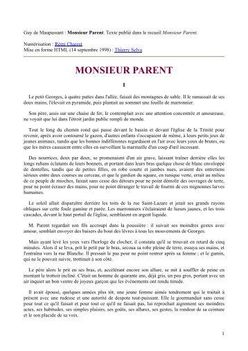 Guy de Maupassant : Monsieur Parent - Omero