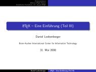 LaTeX -- Eine Einführung (Teil III) - b-it cosec