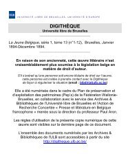 DIGITHÈQUE - Université Libre de Bruxelles