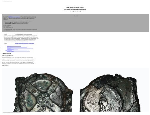 The Cosmos in the Antikythera Mechanism - Michael S. Heiser