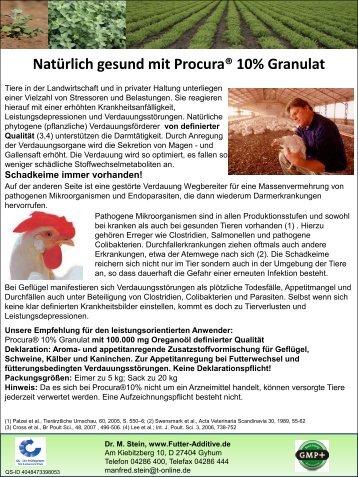 Natürlich gesund mit Procura® 10% Granulat - Animal-Health-Online