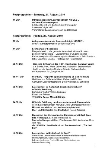 Festprogramm – Samstag, 21