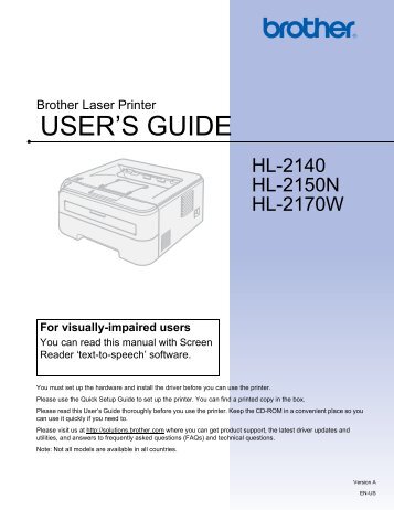 USER'S GUIDE - Brother