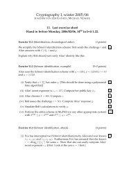 Cryptography I, winter 2005/06 - b-it cosec