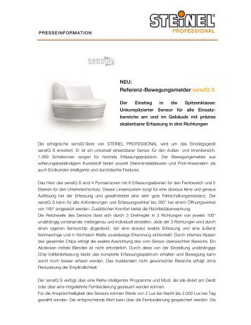 Referenz-Bewegungsmelder sensIQ S - Steinel