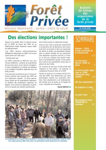 Téléchargez le bulletin n°23 - L'Observatoire de la Forêt ...