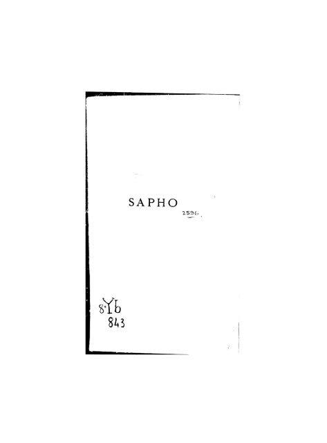 Sapho - Recueil de poèmes