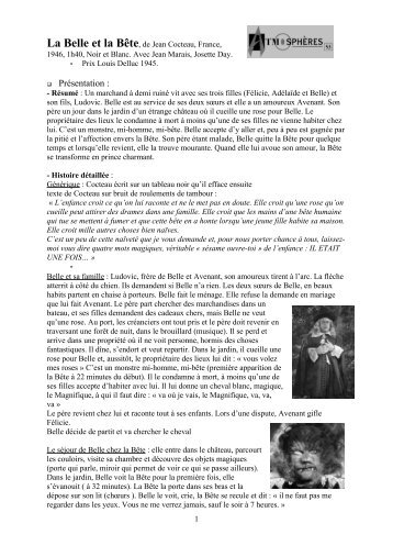 La Belle et la Bête, de Jean Cocteau, France ... - Atmosphères 53