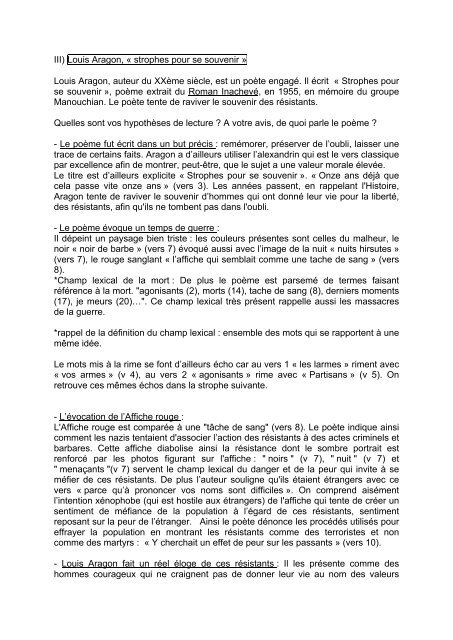 strophes pour se souvenir analyse strophes pour se souvenir analyse